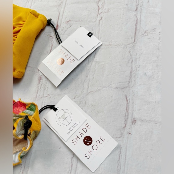 Shade & Shore NWT yellow floral bikini size M & 34C - Picture 3 of 6